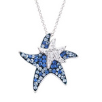 Ocean SS SW Blue Baby/Mom Star Fish Pendant
