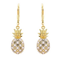 Ocean 14kt Gold Vermeil CZ Pineapple Drop Earrings