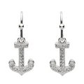 Ocean SS SW Crystal Anchor Drop Earrings