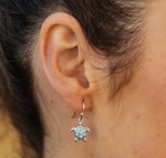 Ocean SS Drop Turtle Aqua Crystal Earrings