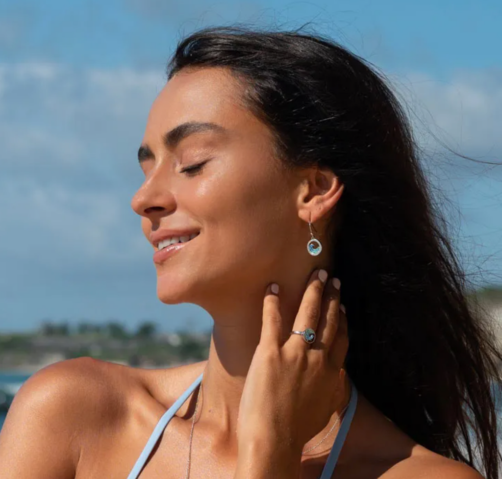Ocean SS Crystal Wave Drop Earrings