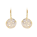 Ocean 14kt Gold Vermeil CZ Sand Dollar Drop Earrings