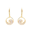 Ocean 14kt Gold Vermeil CZ Wave Drop Earrings
