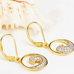 Ocean 14kt Gold Vermeil CZ Wave Drop Earrings