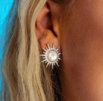 Ocean 14kt Gold Vermeil Sun Stud Earrings