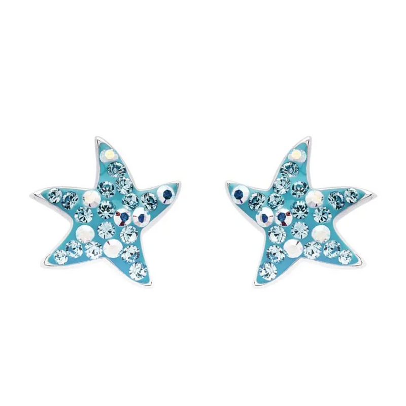 Ocean SS Aqua Star Fish Stud Earrings