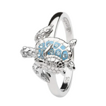 Ocean SS Aqua Turtle with Baby Ring