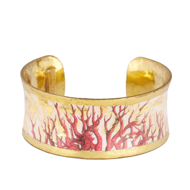 Evocateur Gold Coral 1 in Cuff Bracelet
