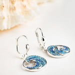 Ocean SS Sapphire/Aqua Crystal Wave Drop Earrings