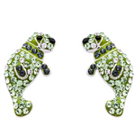 Ocean Sterling Silver Peridot Manatee Crystal Earrings