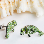 Ocean Sterling Silver Peridot Manatee Crystal Earrings