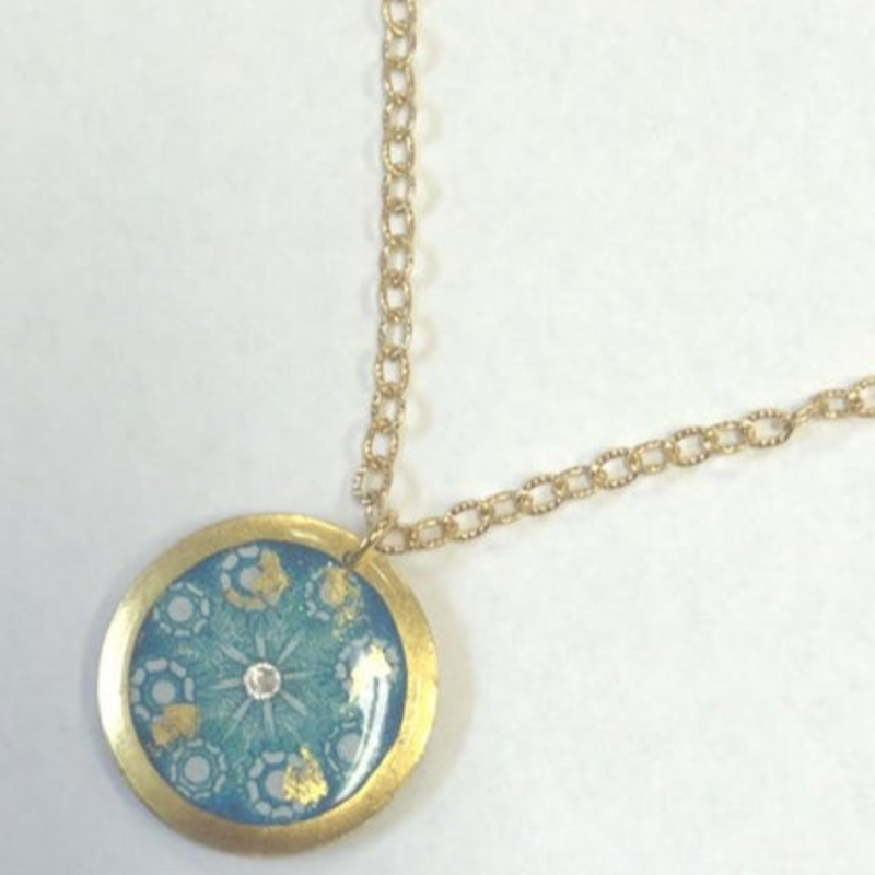 Evocateur Gold Jellies Single Pendant Bottom Necklace