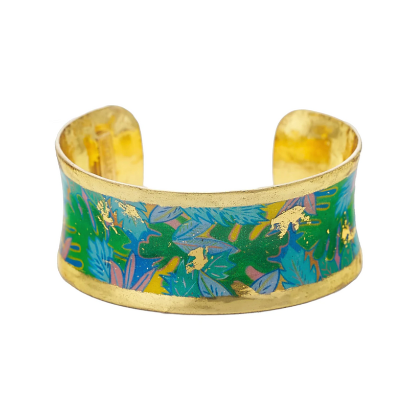 Evocateur Gold Palm Beach Cuff 1" Bracelet