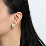 Mixed-Color Flower Stud Earrings