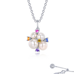 Freshwater Pearl and Lab Grown Sapphires Necklace