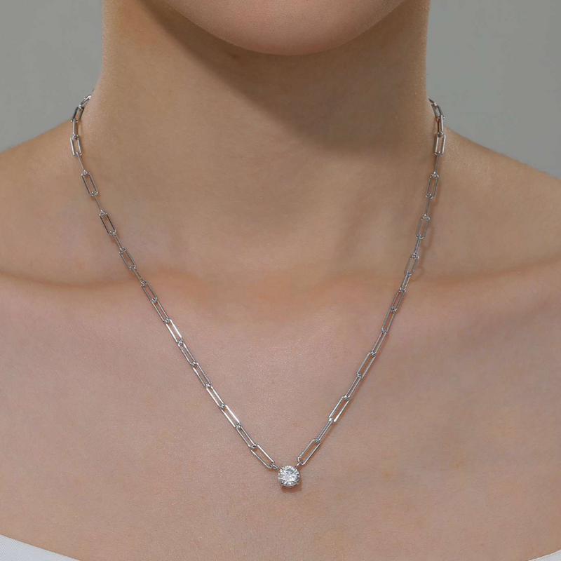 LaFonn Silver Paperclip Necklace