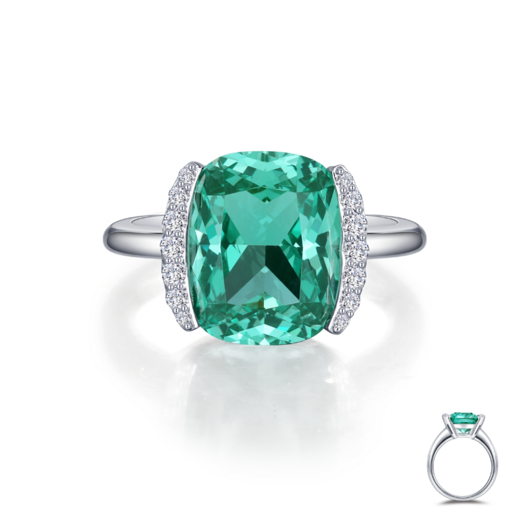 Fancy Lab-Grown Sapphire Solitaire Ring
