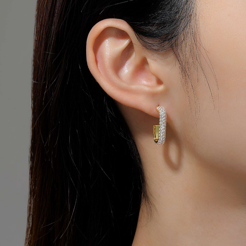 LaFonn Gold Paperclip Hoop Earrings