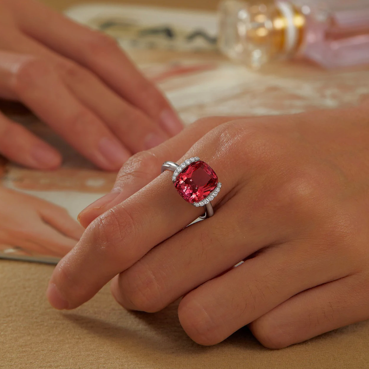 Fancy Lab-Grown Sapphire Solitaire Ring
