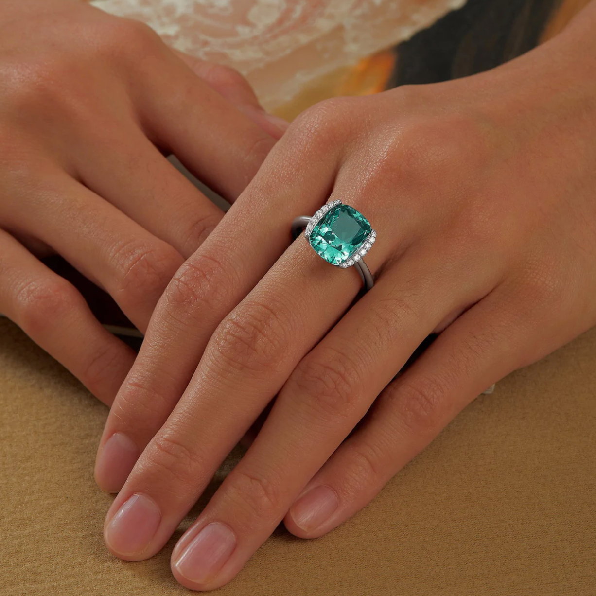 Fancy Lab-Grown Sapphire Solitaire Ring