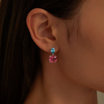 Fancy Lab-Grown Sapphire Drop Earrings