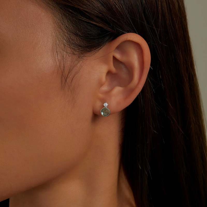 Fancy Lab-Grown Sapphire Stud Earrings