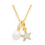 14KT Gold Vermeil Star Fish and Pearl Necklace