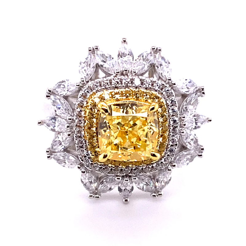 Diana 38 Cushion Cut Ring with Triple Halo