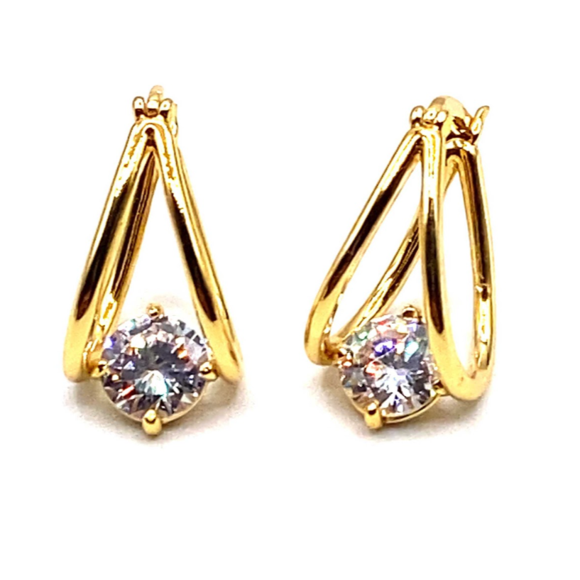 Jada S.S. .925 4 Prong Round 1.00 CTTW Basket Earring