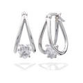 Jada S.S. .925 Heart 1.50 CTTW Basket Earring