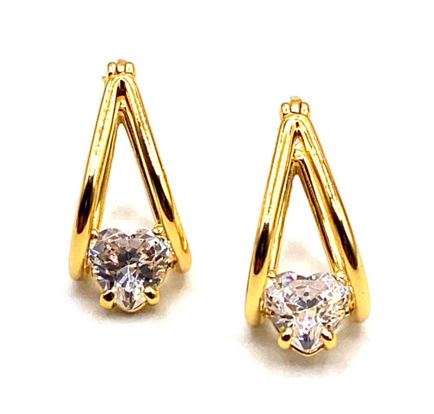 Jada S.S. .925 Heart 1.50 CTTW Basket Earring