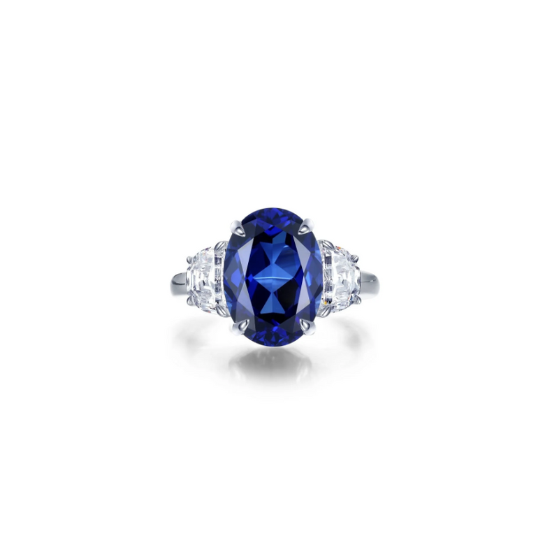 7 CTW Fancy Lab-Grown Sapphire Three-Stone Ring