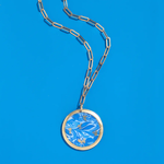 Evocateur Gold Delft 1.5"/24" Pendant Paper Clip Chain Necklace