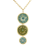 Evocateur Gold Jellies 3 Part Necklace 1.5/17"
