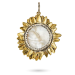 Moon Daisy LG White Pearl Pendant - Brass, SS, FW Pearl