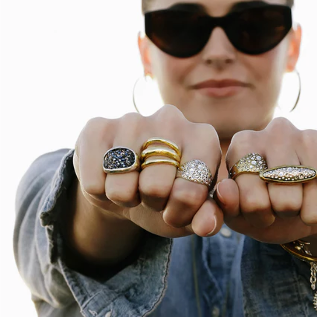 14K Gold Plated Alliteration Ring