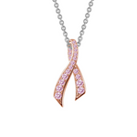 Pink Ribbon Pendant Necklace