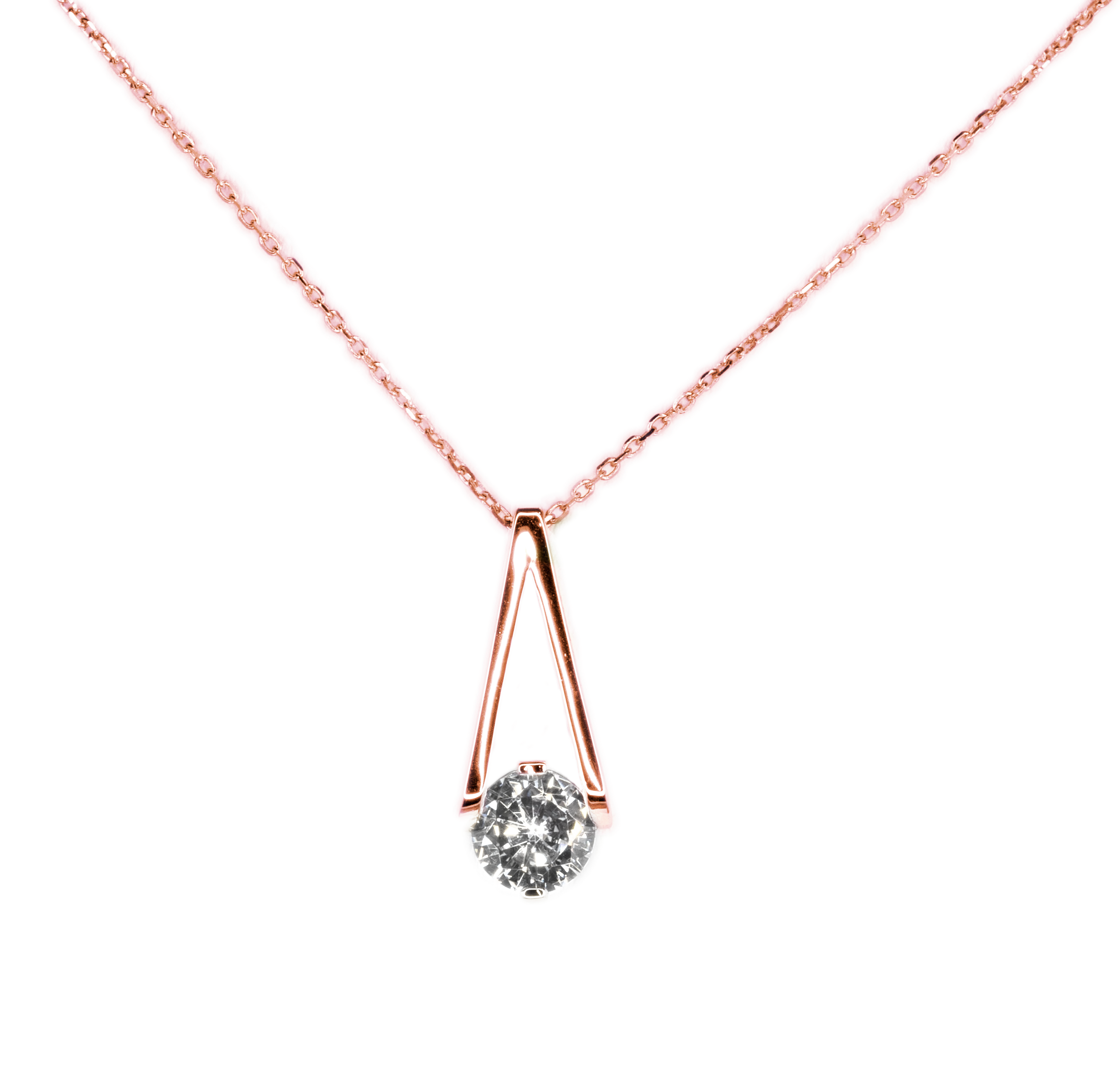 Jada S.S. .925 Large Rose Gold Basket Necklace